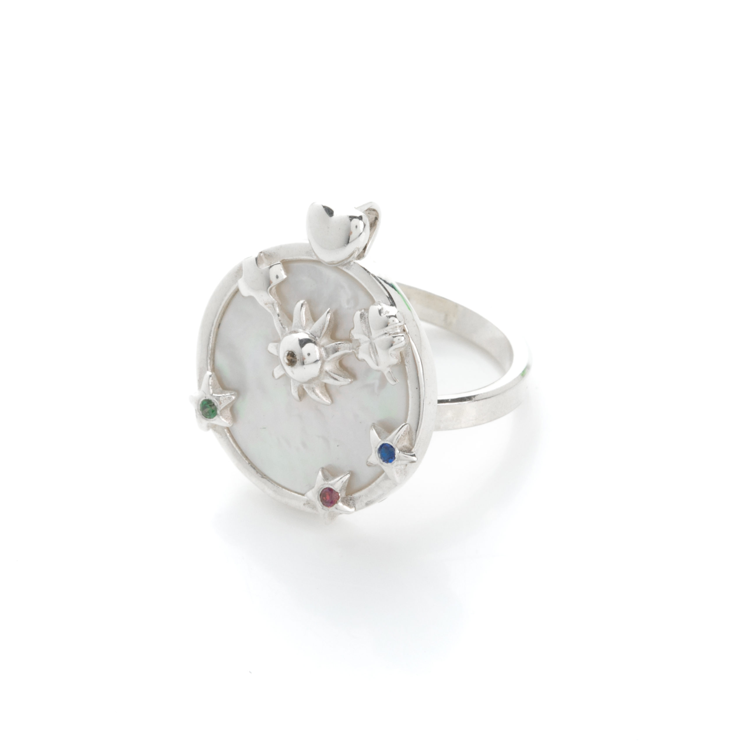 Heaven of Wishes-silver ring with mother-of-pearl