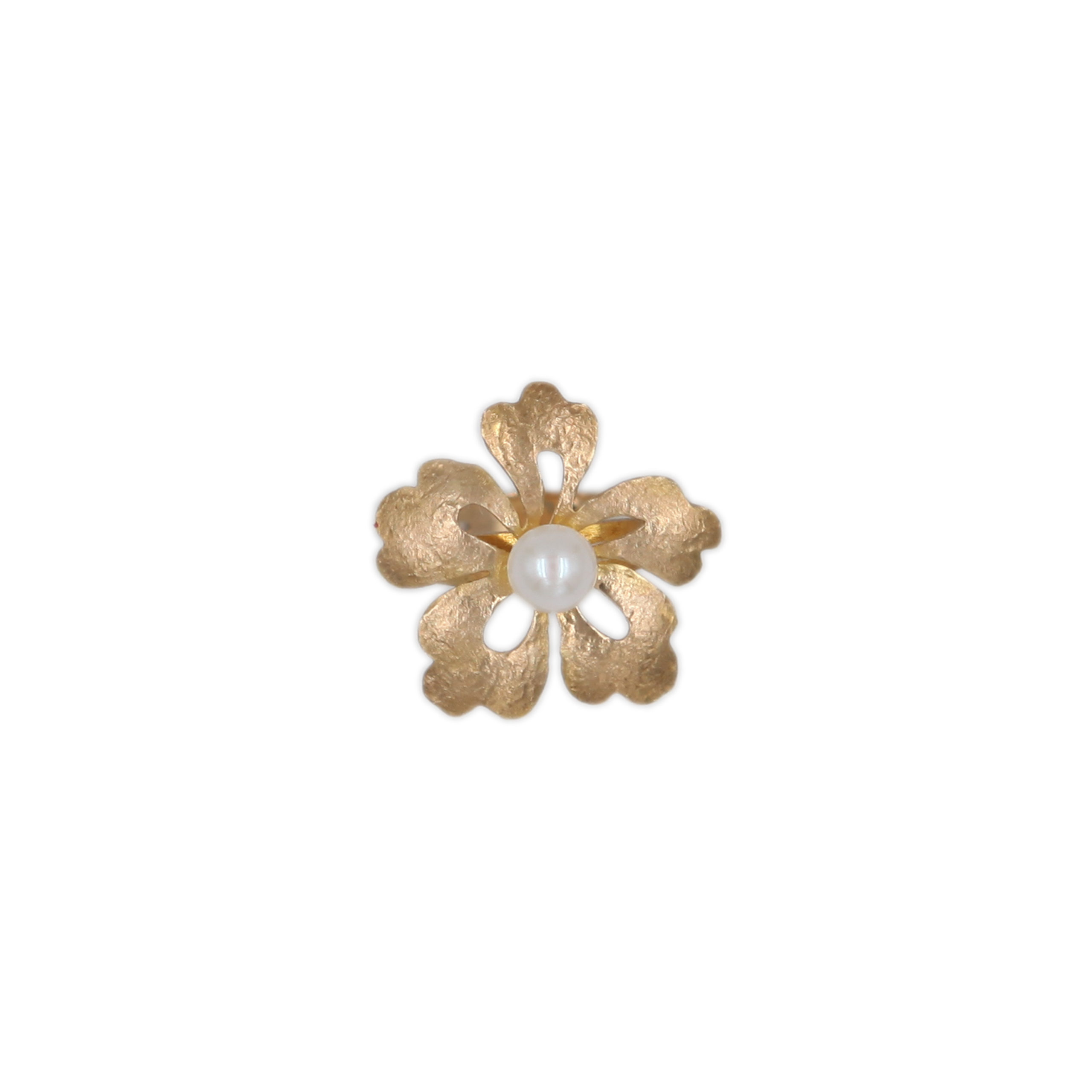 Δαχτυλίδι Χρυσό Λουλούδι με Μαργαριτάρι