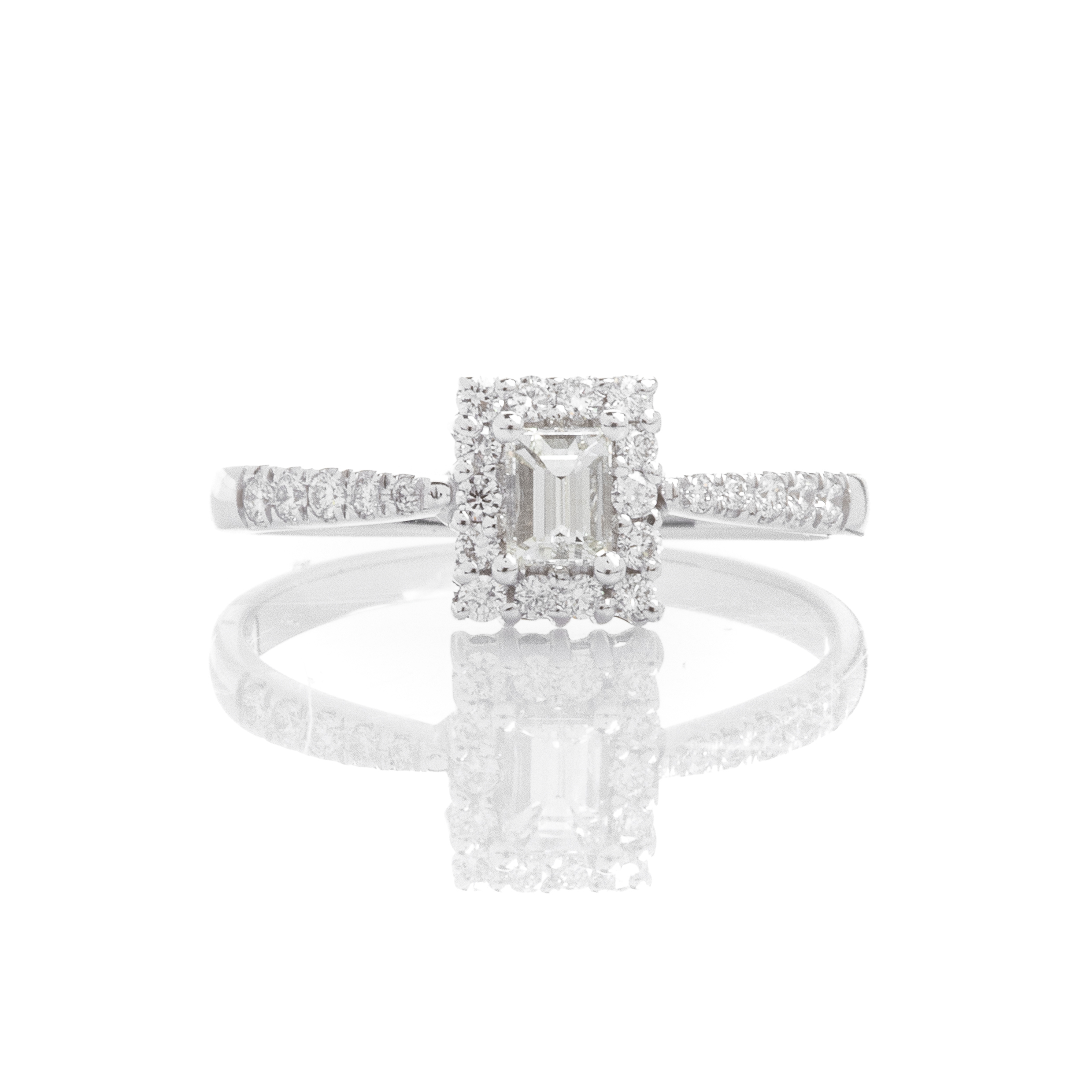 Δαχτυλίδι Ροζέτα με Emerald cut Διαμάντι