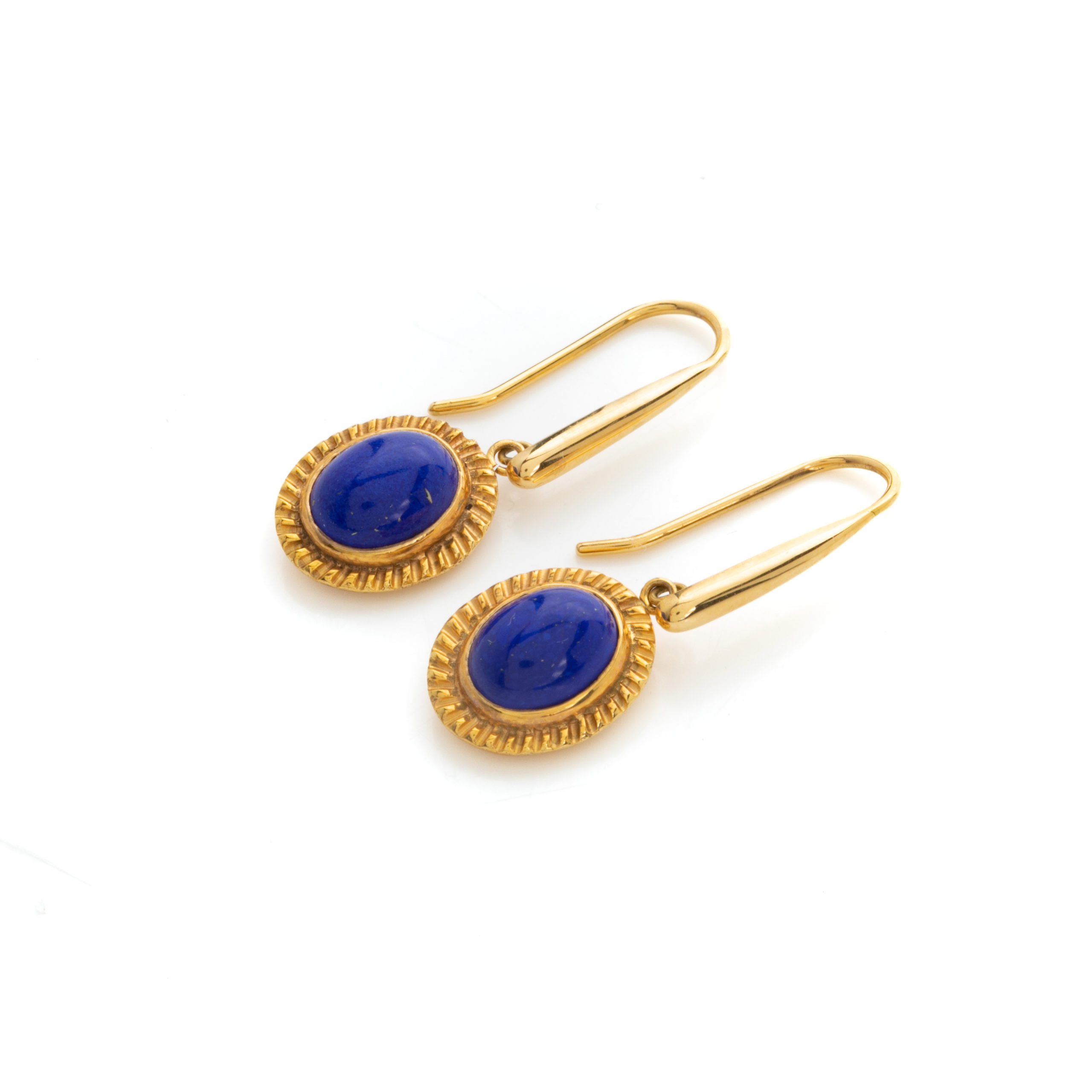 Σκουλαρίκια Κρεμαστά Χρυσά με Lapis Lazuli
