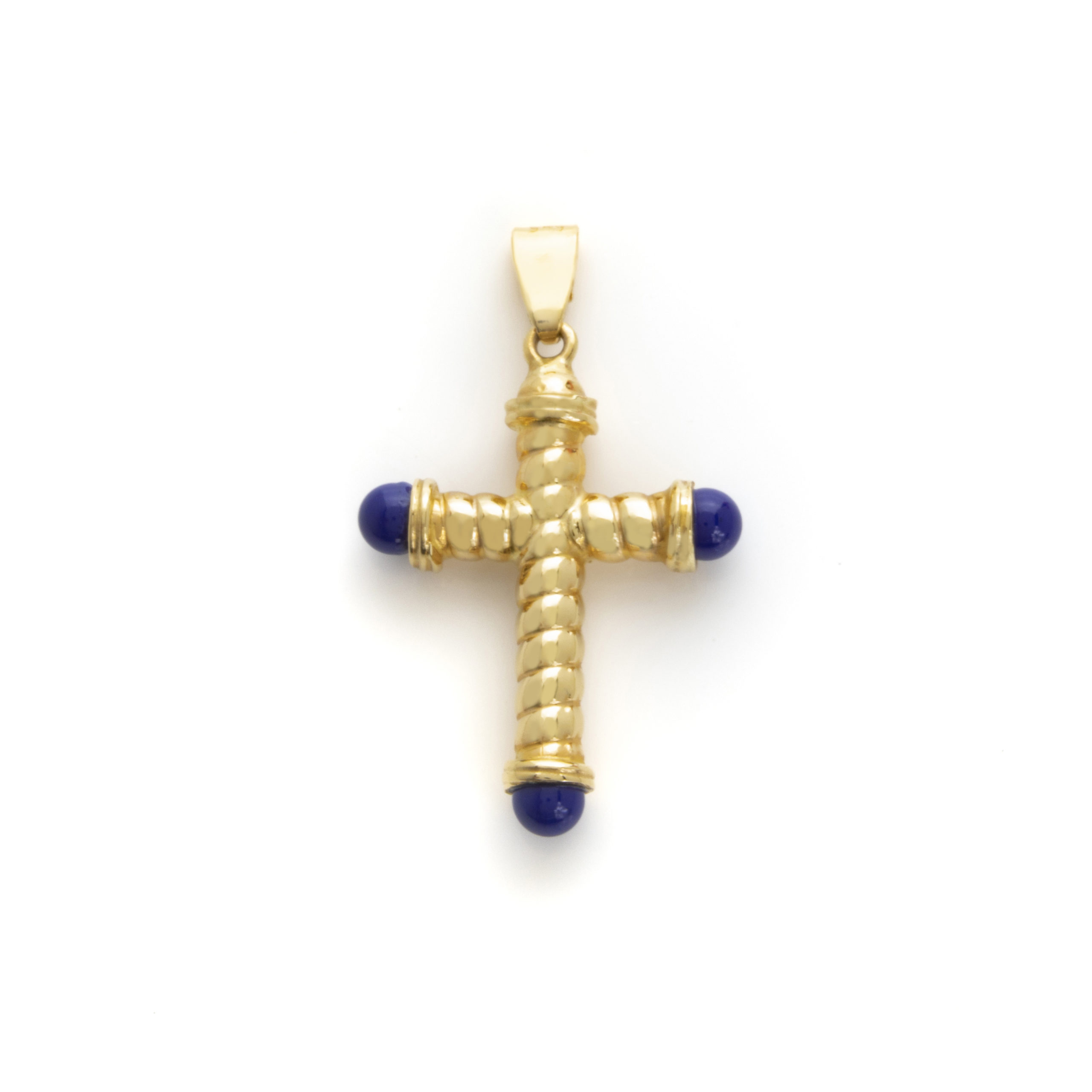 Σταυρός Χρυσός με Lapis Lazuli