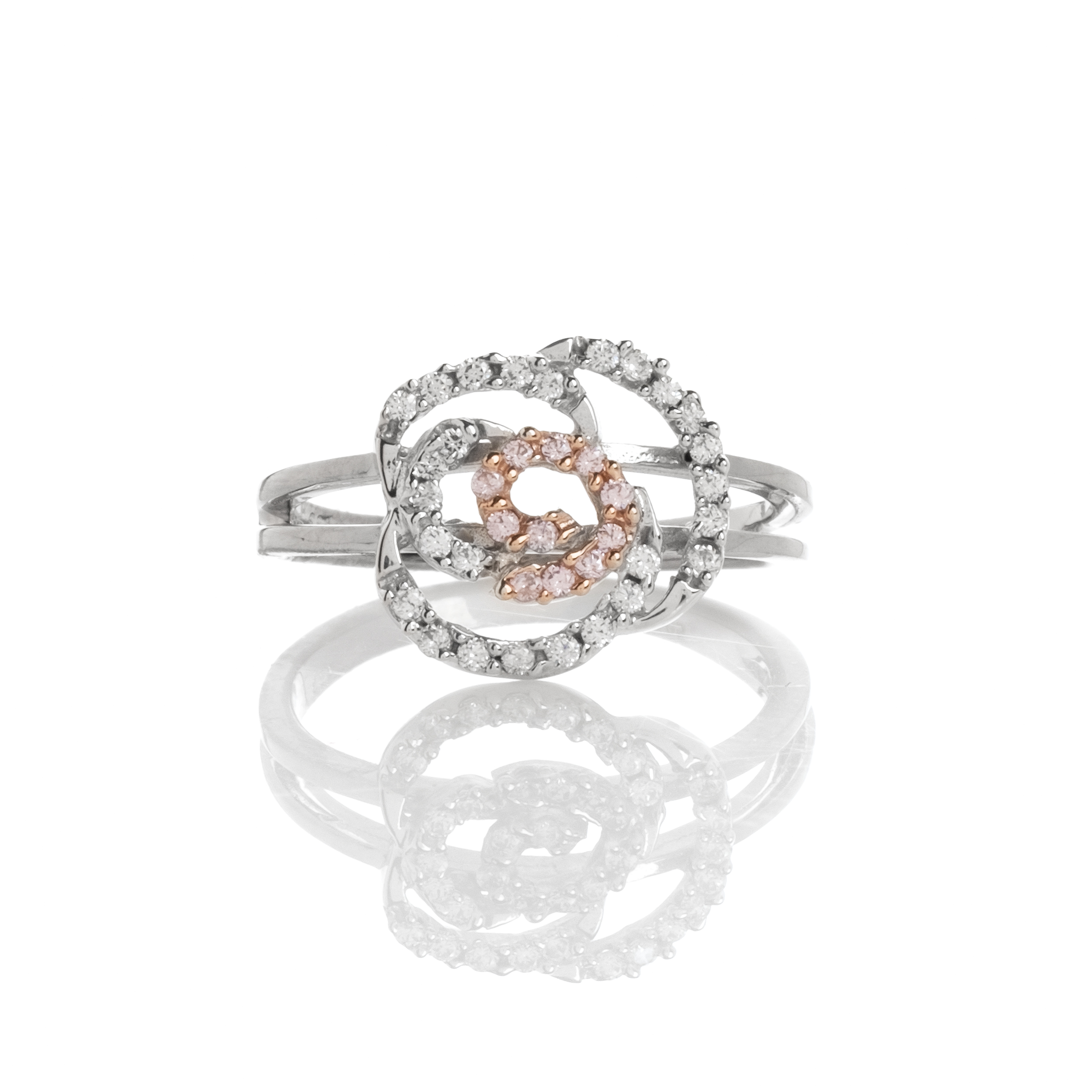 Δαχτυλίδι Λευκόχρυσο με Λουλούδι και Πέτρες