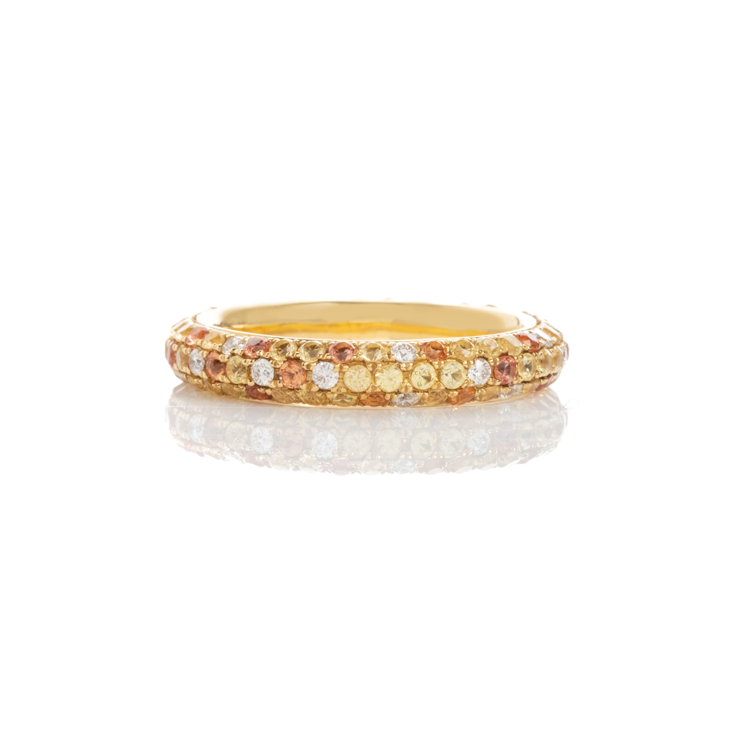 Δαχτυλίδι Χρύσο Ολόβερο με Χρωματιστά Ζαφείρια και Μπριγιάν
