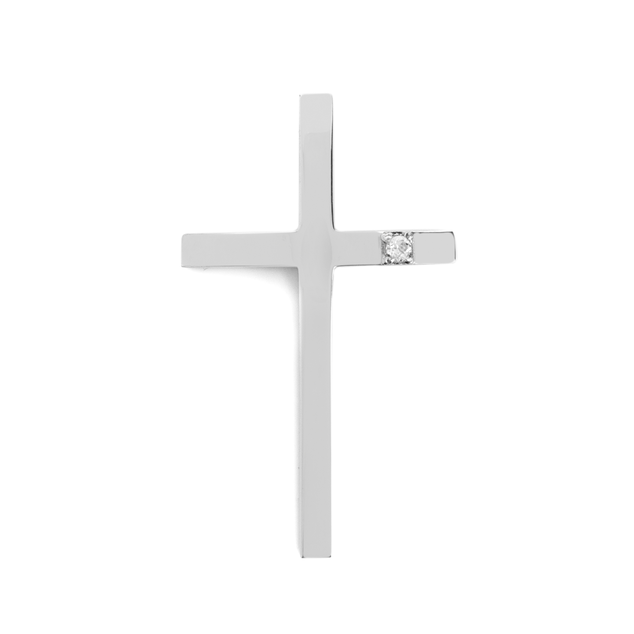 Λευκόχρυσος Σταυρός με Ζιργκόν (094507)
