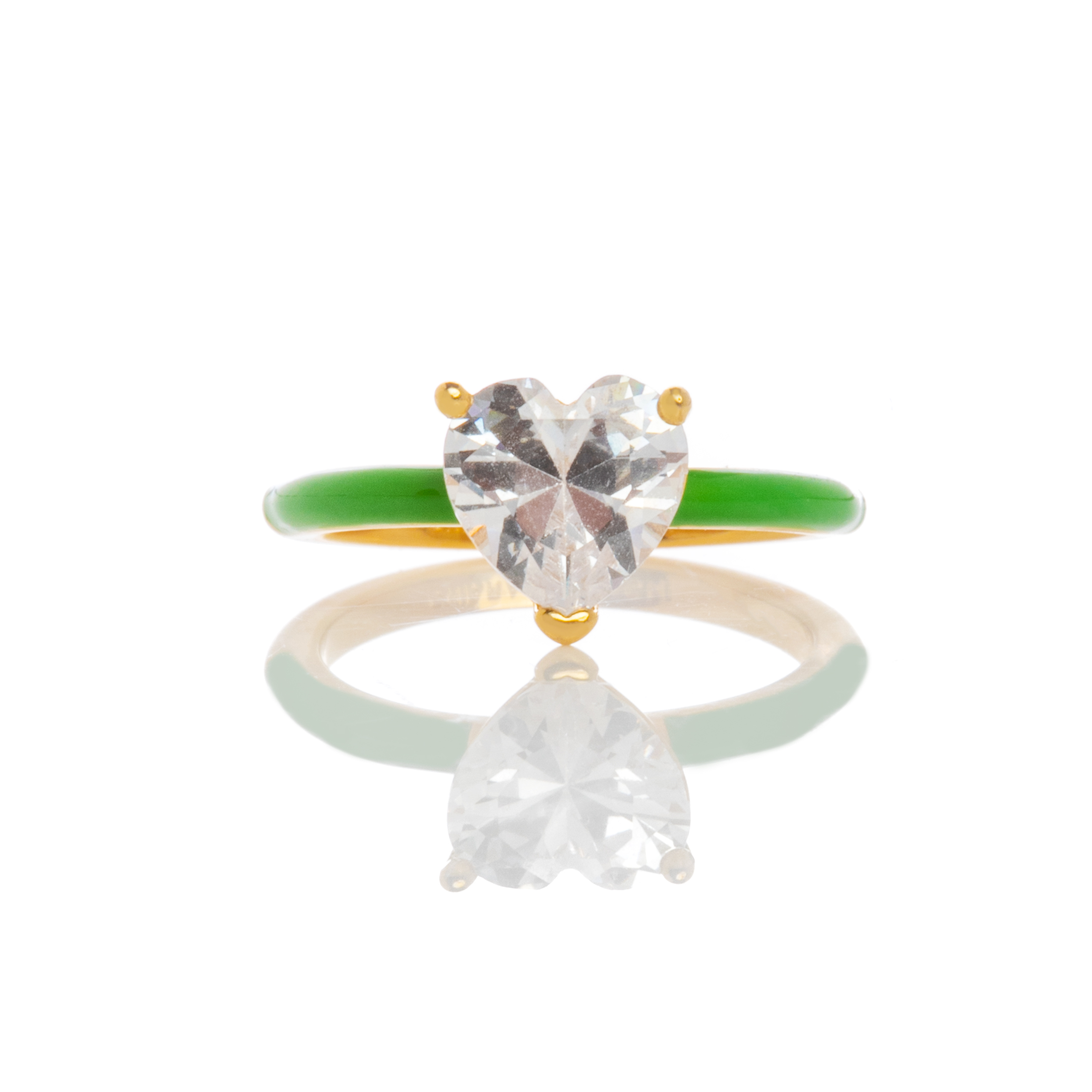 Δαχτυλίδι Chiara Ferragni με Πράσινο Σμάλτο και Καρδιά