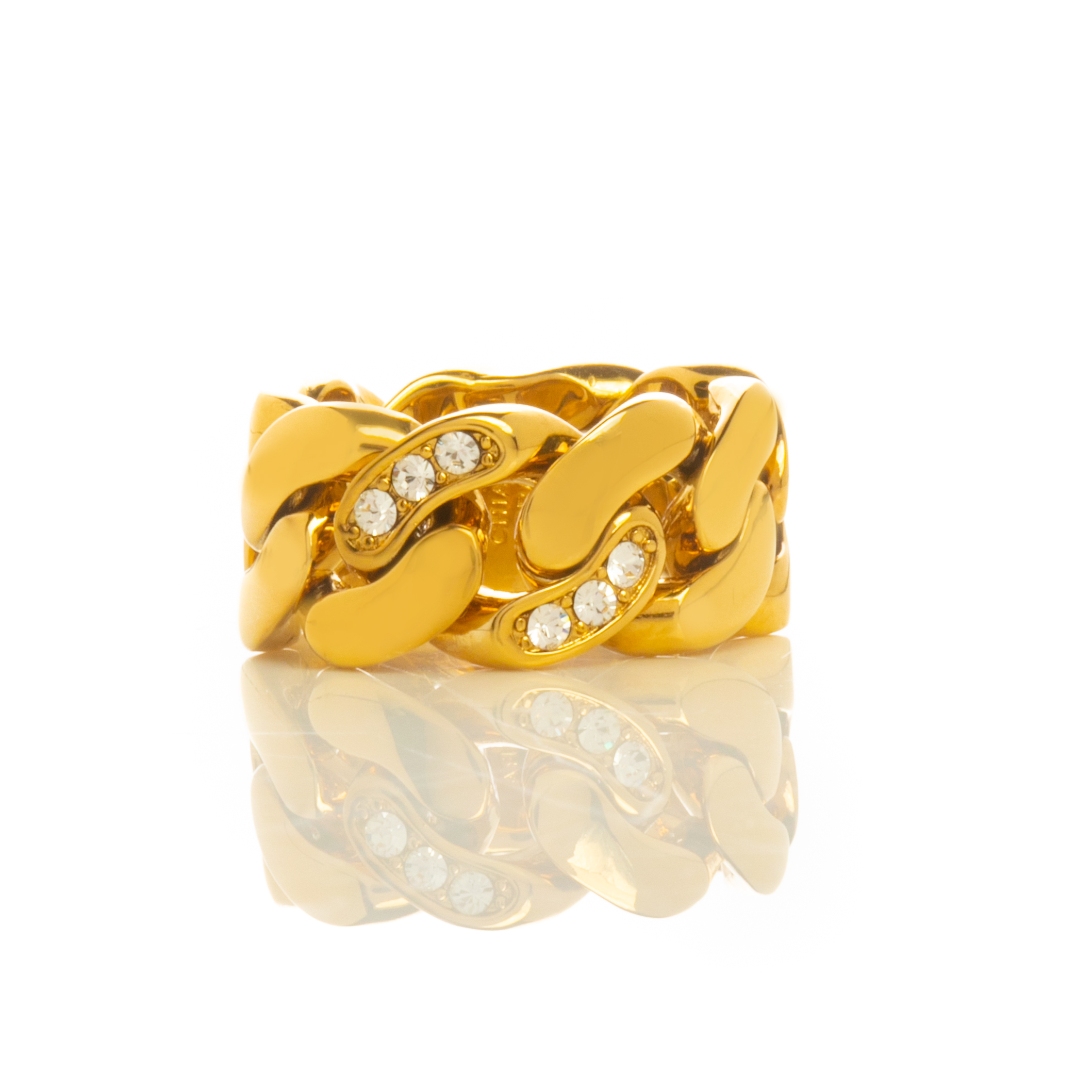 Αλυσιδωτό Δαχτυλίδι Chiara Ferragni με Λευκές Πέτρες