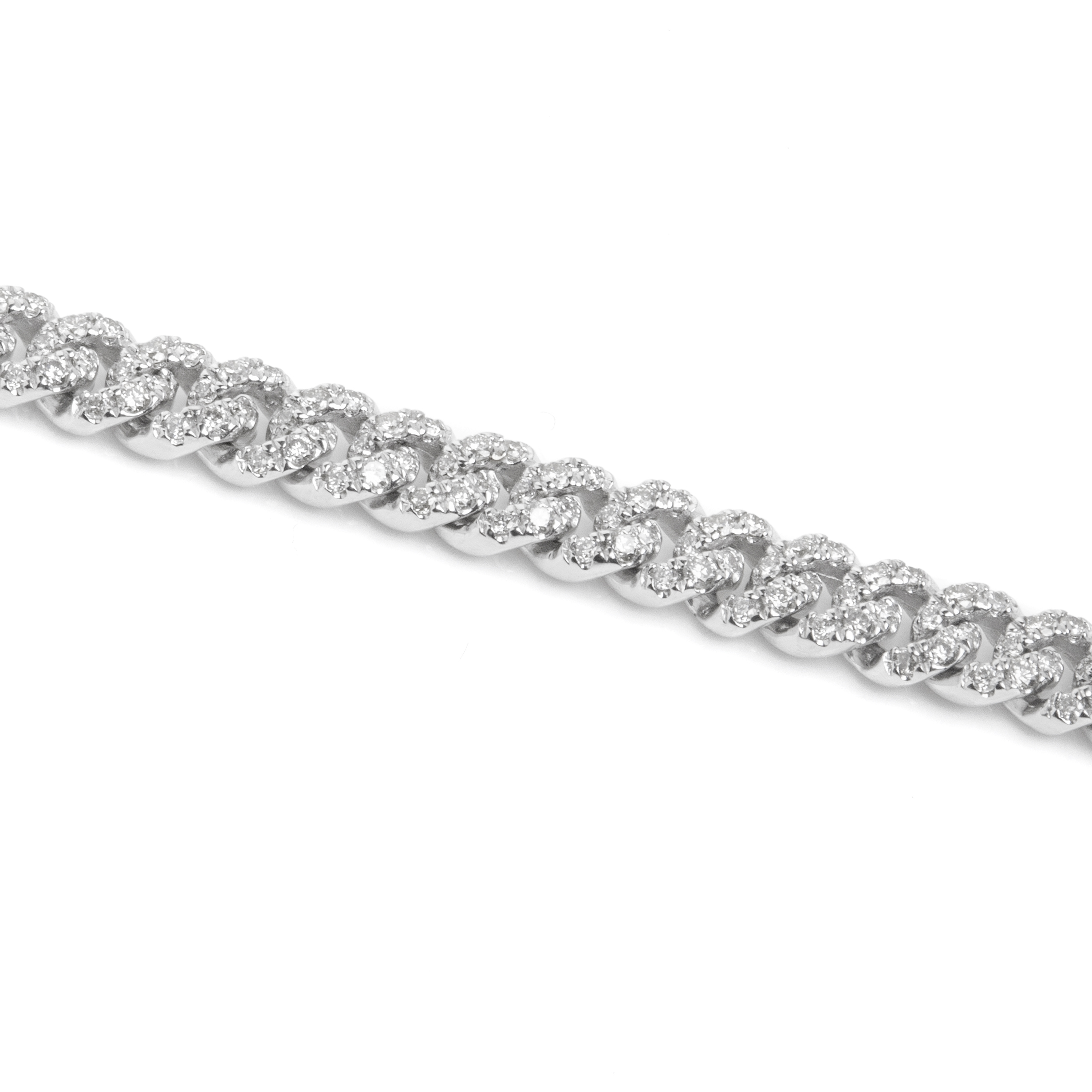 Βραχιόλι Λευκόχρυσο Chain με Διαμάντια (1.32ct)