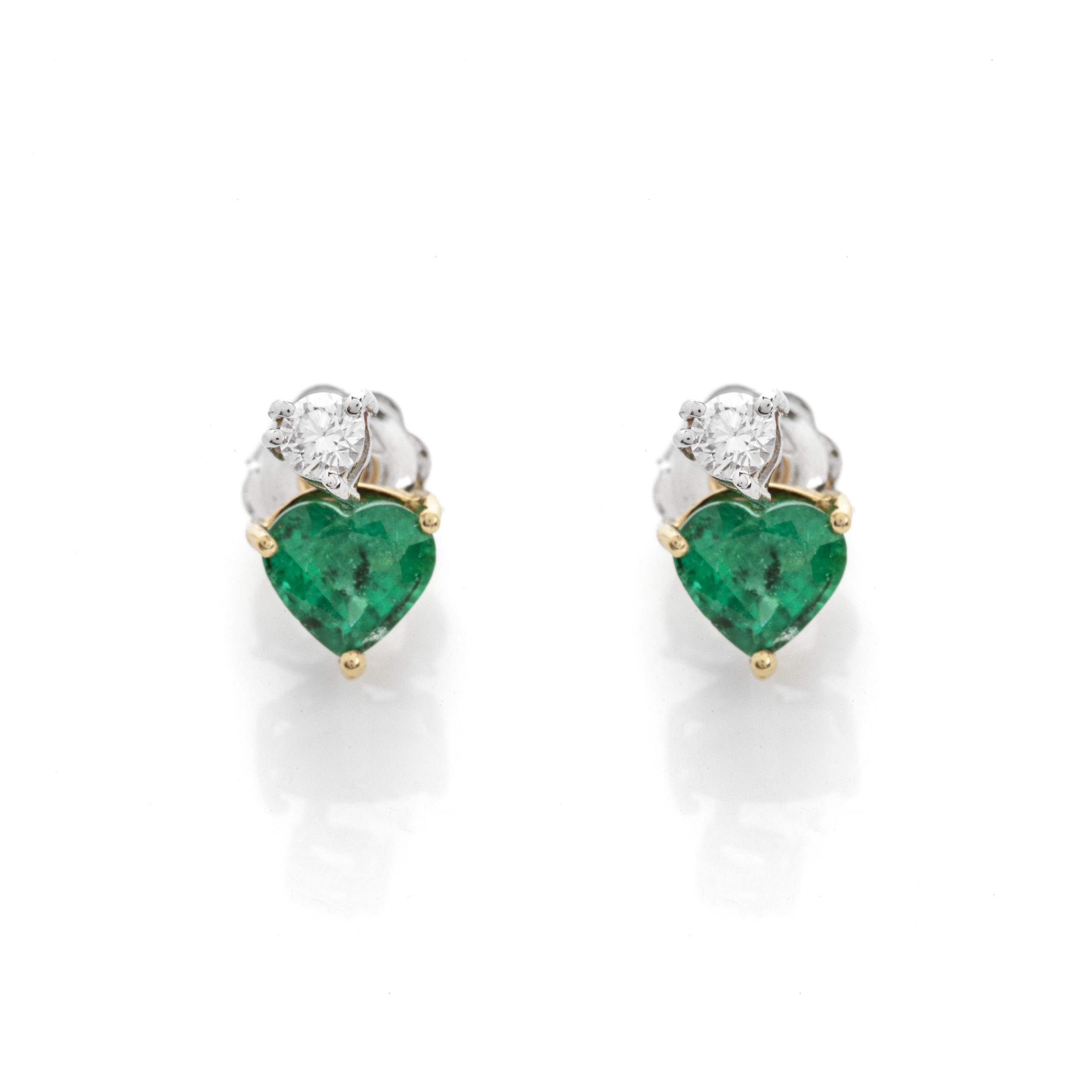 White Gold Earrings with Emerald and Brilliant