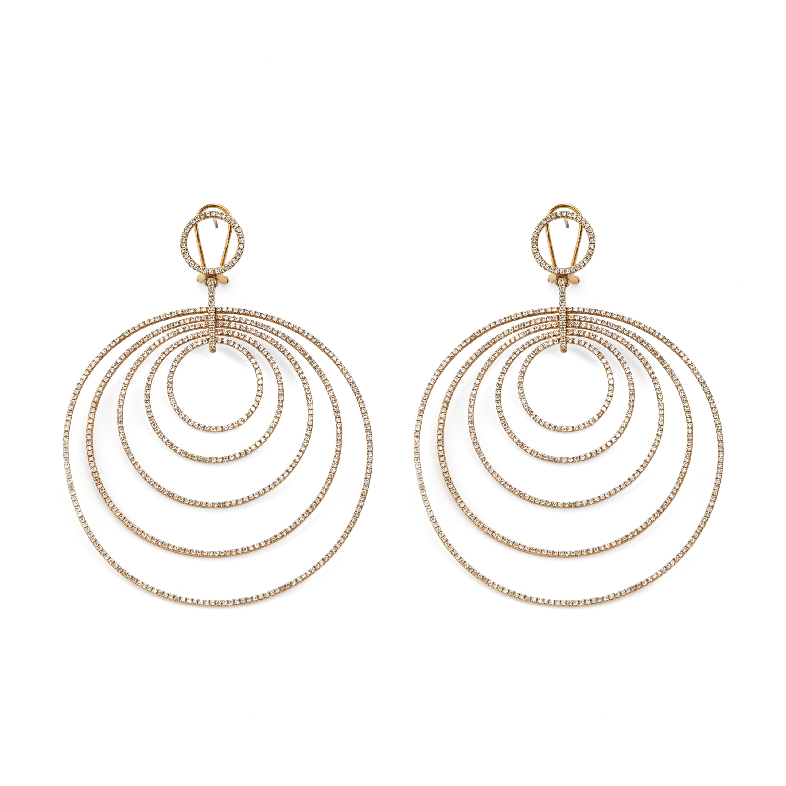 Rose Gold Hoops with Brilliants