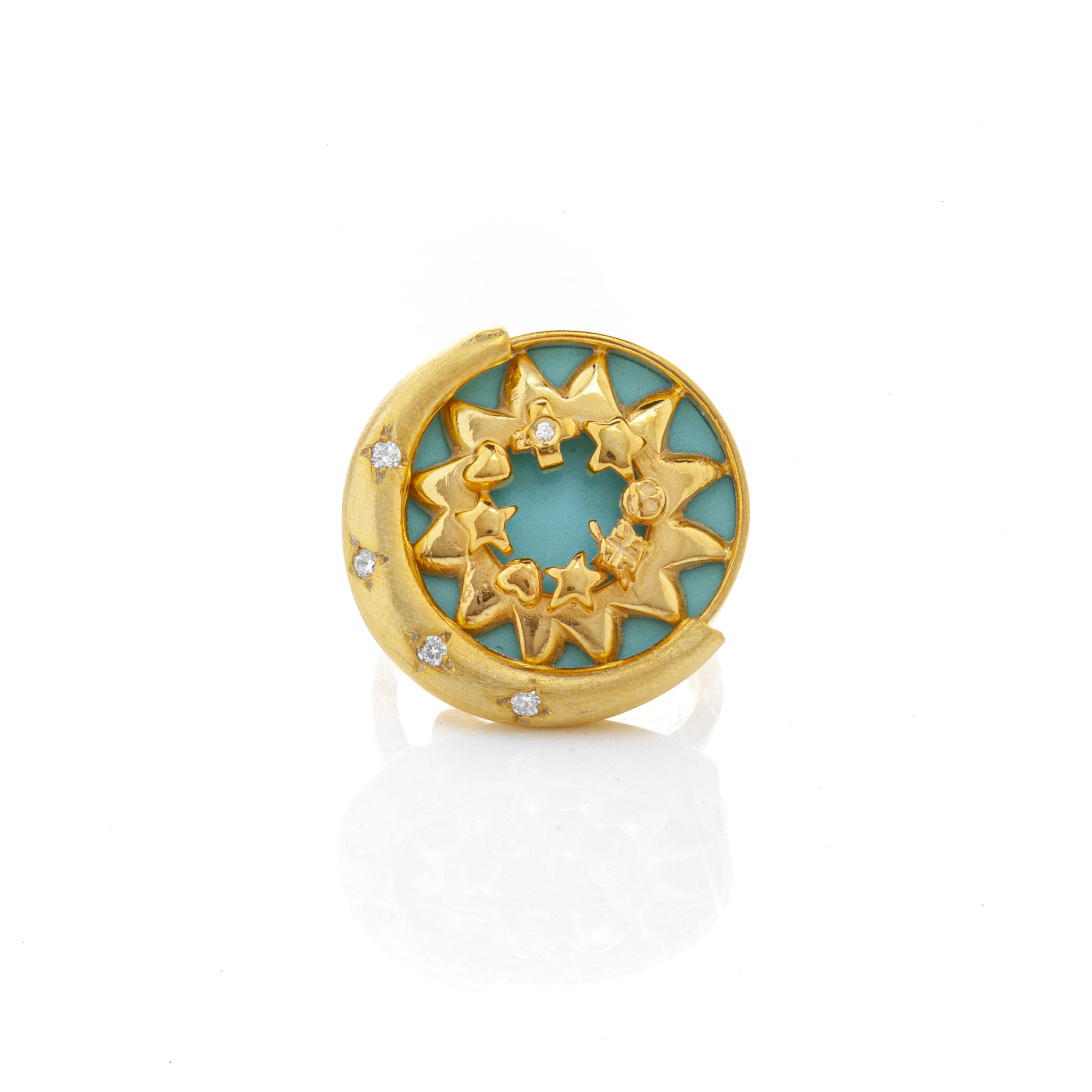 Summer Edition Eclipse 2023-Turquoise Gold Plated Ring