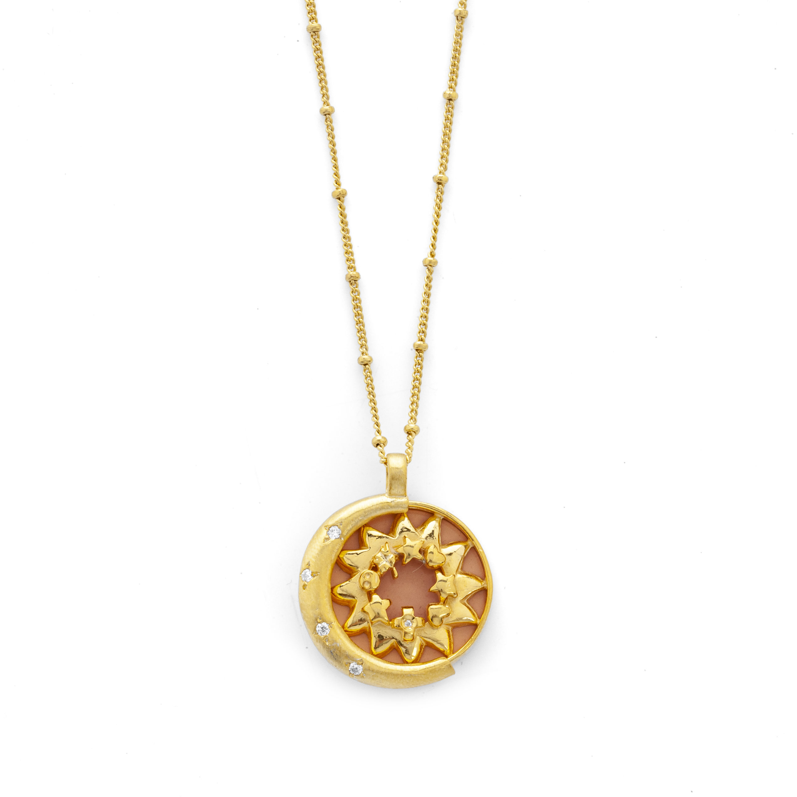 Summer Edition Eclipse 2023-Gold Plated Coral Pendant