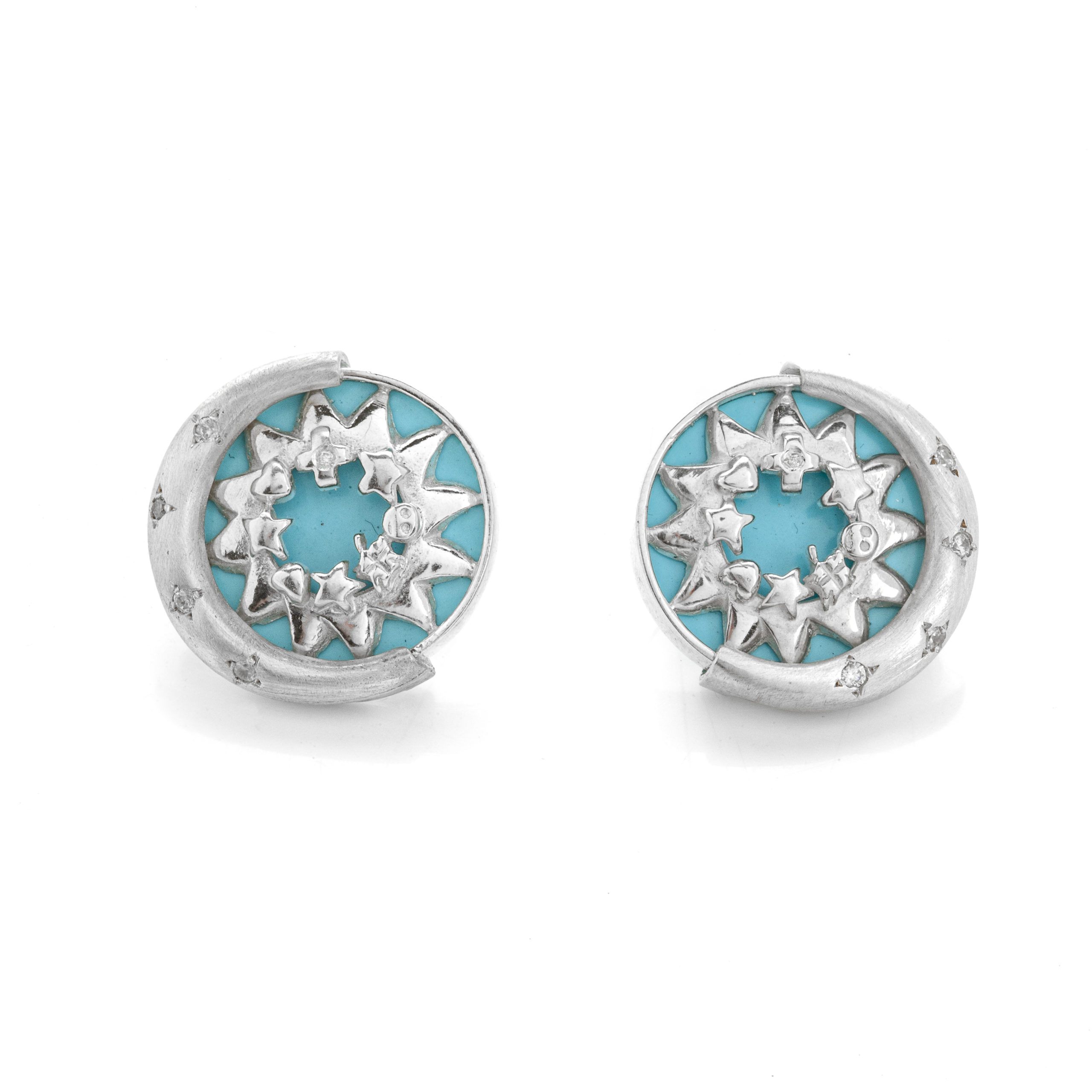 Summer Edition Eclipse 2023-Silver Earrings with Turquoise