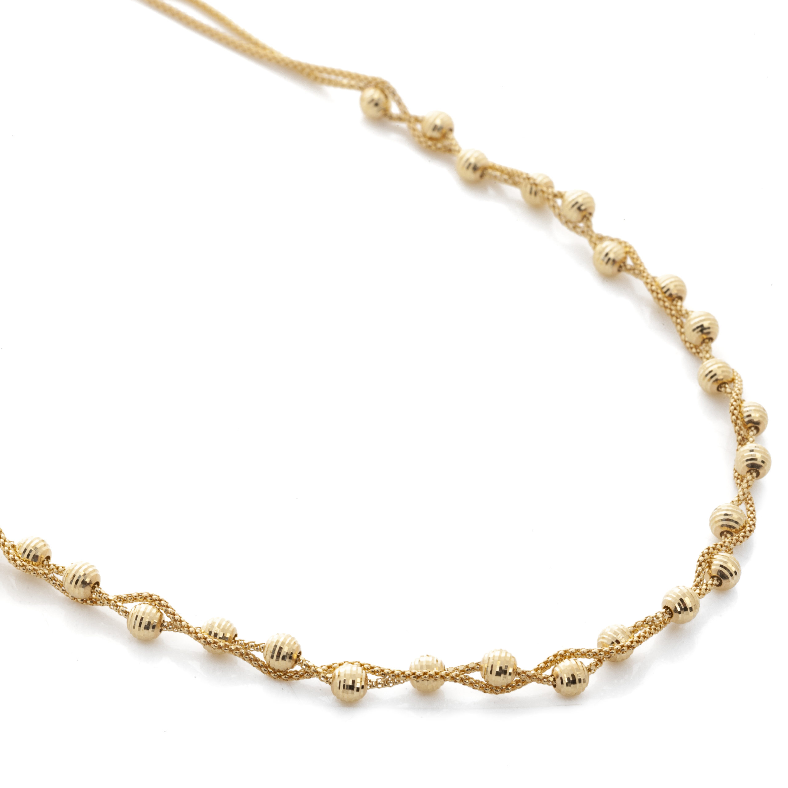 Ornate Gold Necklace with Balls