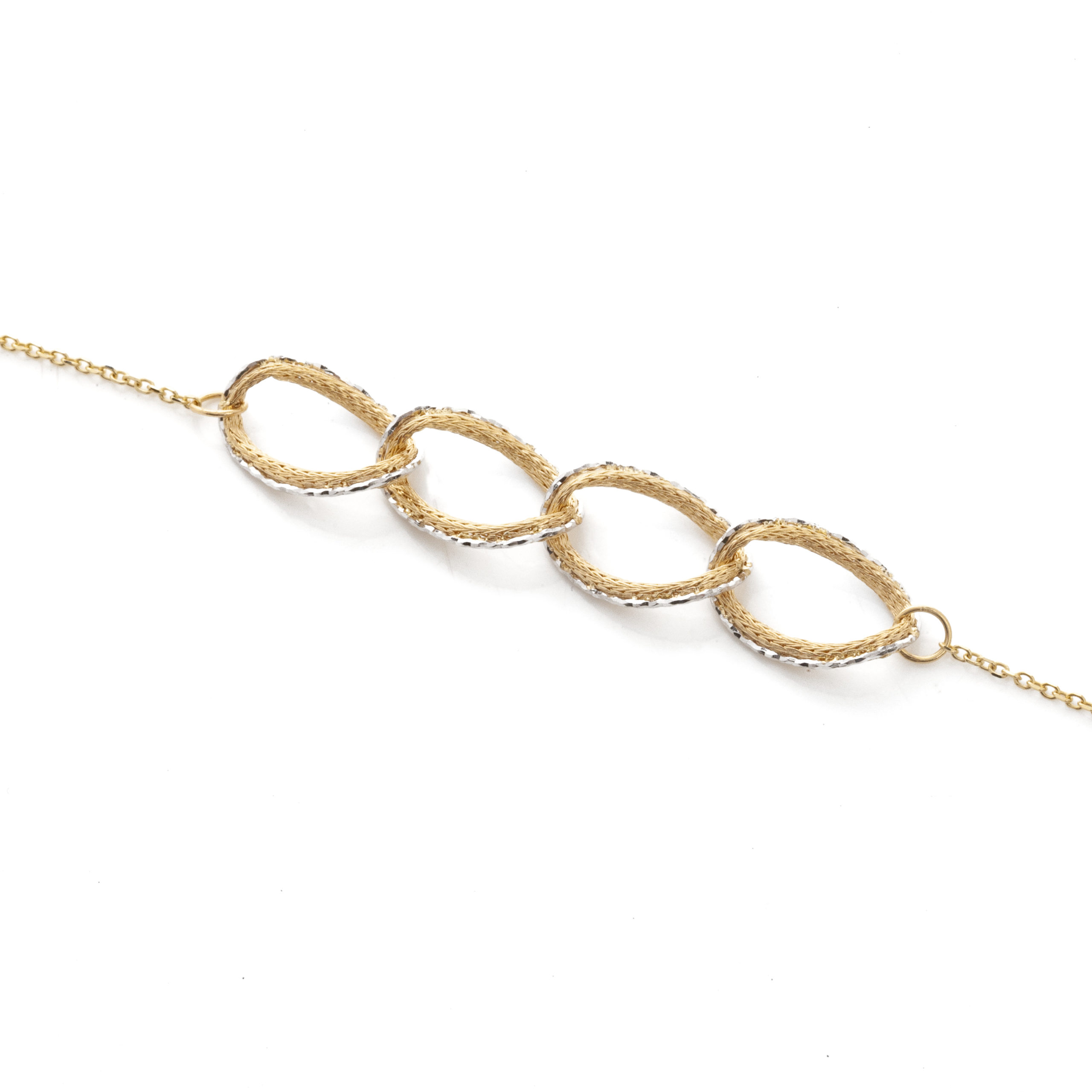 Gold Bracelet with Balls and Chain Links