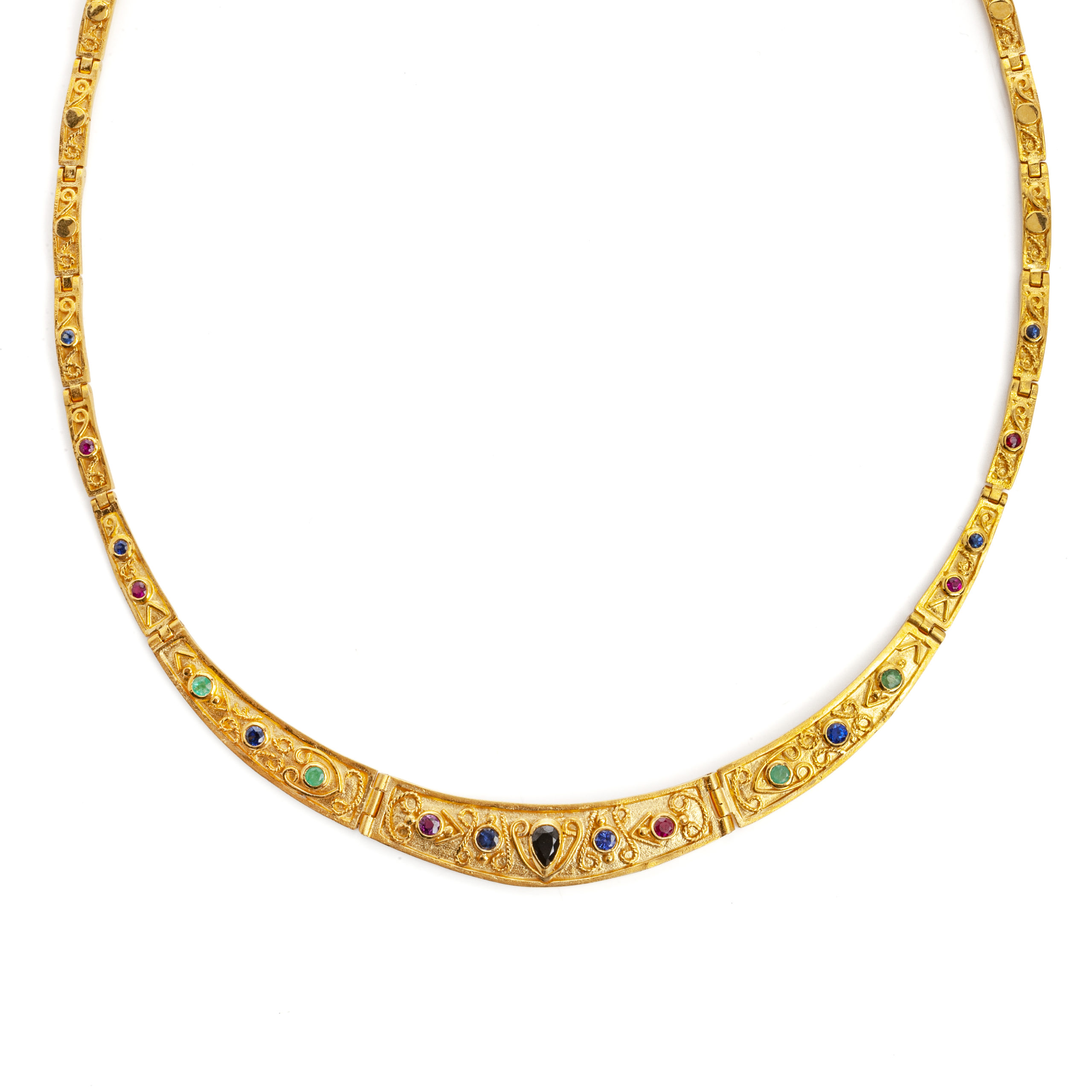 Byzantine Gold Necklace with Precious Stones